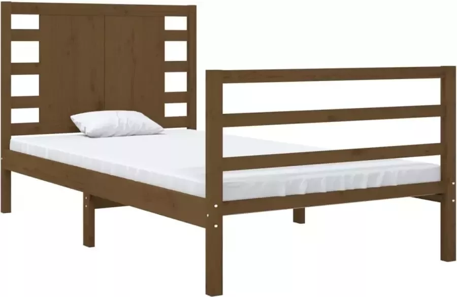 Maison Exclusive Bedframe massief grenenhout honingbruin 90x190 cm 3FT Single