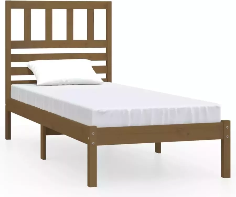 Maison Exclusive Bedframe massief grenenhout honingbruin 90x190 cm 3FT single