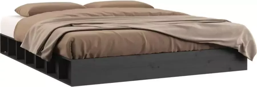 Maison Exclusive Bedframe massief hout grijs 180x200 cm 6FT Super King