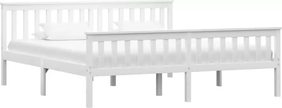 Maison Exclusive Bedframe met 2 lades massief grenenhout wit 180x200 cm
