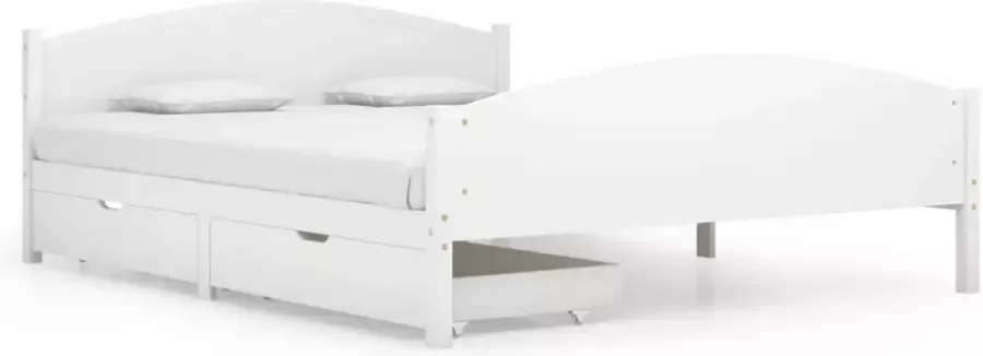 Maison Exclusive Bedframe met 4 lades massief grenenhout wit 140x200 cm