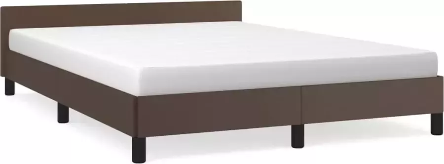 Maison Exclusive Bedframe met hoofdbord kunstleer bruin 140x190 cm