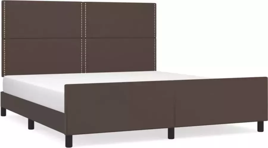 Maison Exclusive Bedframe met hoofdbord kunstleer bruin 180x200 cm