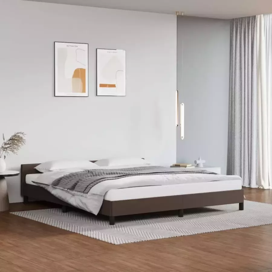 Maison Exclusive Bedframe met hoofdbord kunstleer bruin 180x200 cm