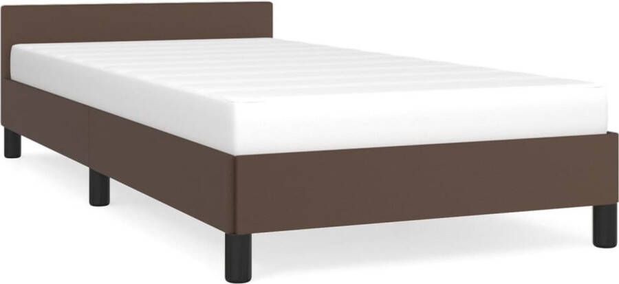 Maison Exclusive Bedframe met hoofdbord kunstleer bruin 80x200 cm