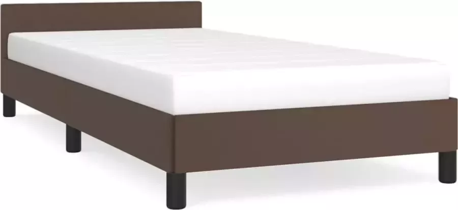 Maison Exclusive Bedframe met hoofdbord kunstleer bruin 80x200 cm
