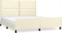 Maison Exclusive Bedframe met hoofdbord kunstleer crèmekleurig 160x200 cm - Thumbnail 1