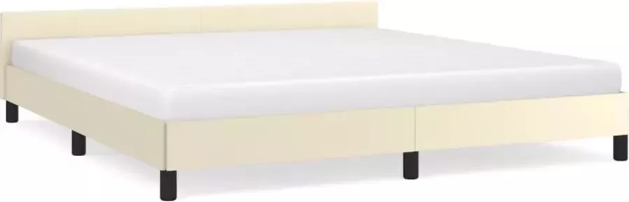 Maison Exclusive Bedframe met hoofdbord kunstleer crèmekleurig 180x200 cm