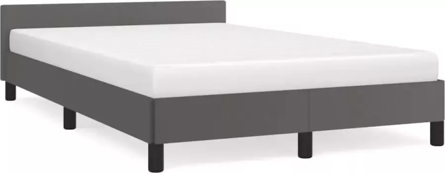 Maison Exclusive Bedframe met hoofdbord kunstleer grijs 120x200 cm