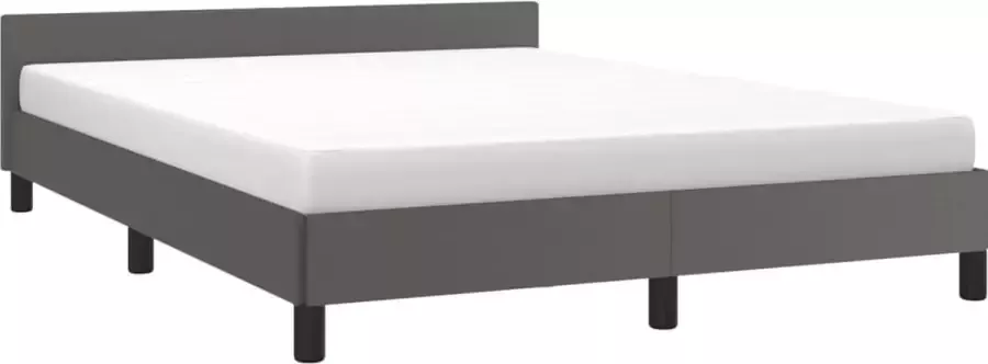 Maison Exclusive Bedframe met hoofdbord kunstleer grijs 140x190 cm