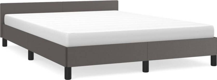 Maison Exclusive Bedframe met hoofdbord kunstleer grijs 140x200 cm