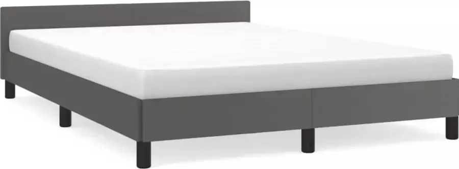 Maison Exclusive Bedframe met hoofdbord kunstleer grijs 140x200 cm
