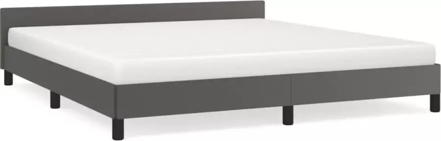 Maison Exclusive Bedframe met hoofdbord kunstleer grijs 160x200 cm