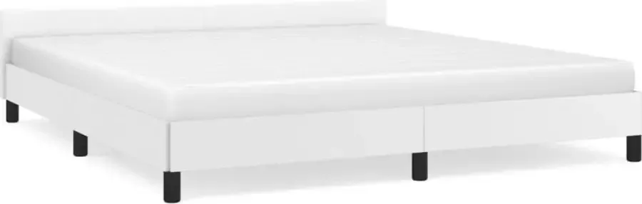 Maison Exclusive Bedframe met hoofdbord kunstleer wit 160x200 cm