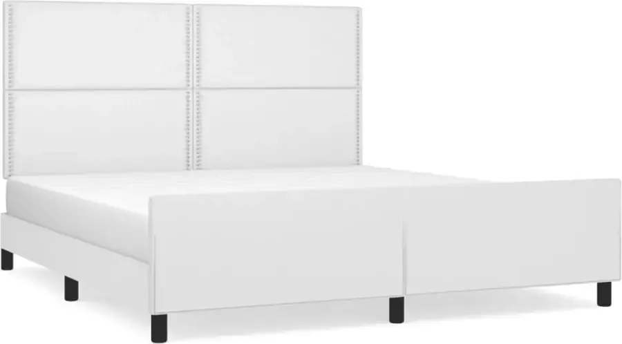 Maison Exclusive Bedframe met hoofdbord kunstleer wit 160x200 cm