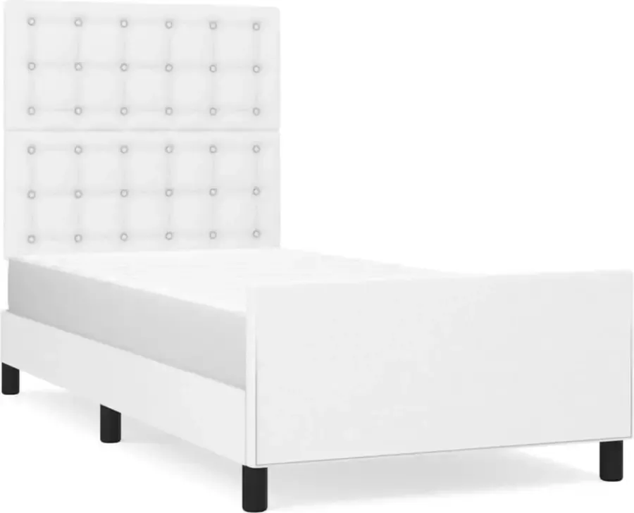 Maison Exclusive Bedframe met hoofdbord kunstleer wit 80x200 cm