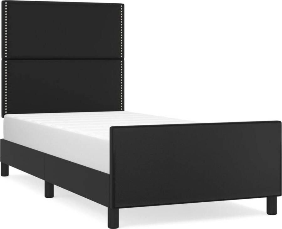 Maison Exclusive Bedframe met hoofdbord kunstleer zwart 90x200 cm