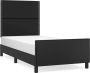 Maison Exclusive Bedframe met hoofdbord kunstleer zwart 90x200 cm - Thumbnail 2
