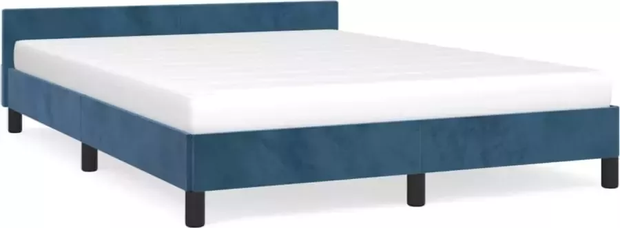 Maison Exclusive Bedframe met hoofdeinde fluweel donkerblauw 140x200 cm