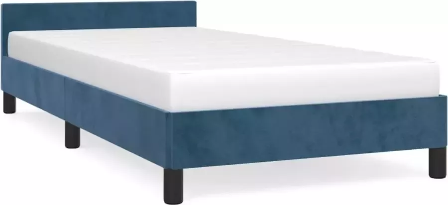 Maison Exclusive Bedframe met hoofdeinde fluweel donkerblauw 90x200 cm