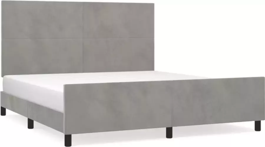 Maison Exclusive Bedframe met hoofdeinde fluweel lichtgrijs 180x200 cm
