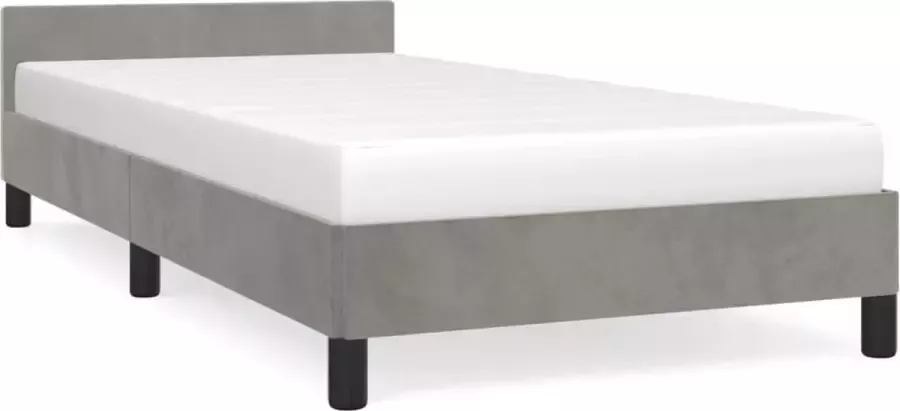 Maison Exclusive Bedframe met hoofdeinde fluweel lichtgrijs 80x200 cm