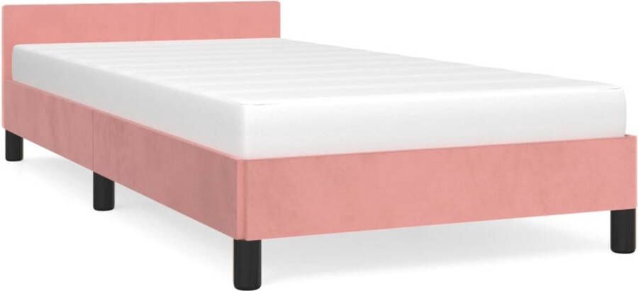 Maison Exclusive Bedframe met hoofdeinde fluweel roze 100x200 cm