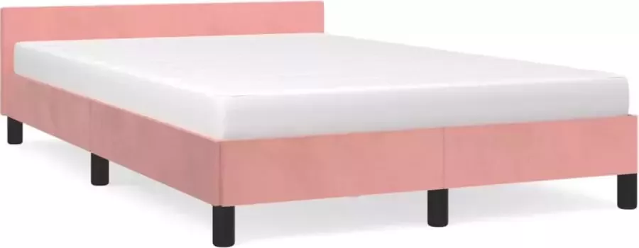 Maison Exclusive Bedframe met hoofdeinde fluweel roze 120x200 cm
