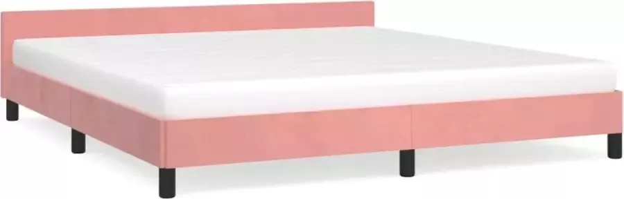 Maison Exclusive Bedframe met hoofdeinde fluweel roze 180x200 cm
