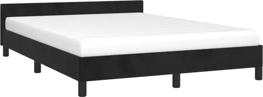Maison Exclusive Bedframe met hoofdeinde fluweel zwart 140x200 cm