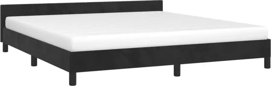 Maison Exclusive Bedframe met hoofdeinde fluweel zwart 160x200 cm