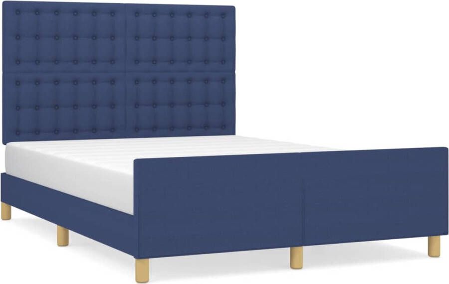Maison Exclusive Bedframe met hoofdeinde stof blauw 140x200 cm