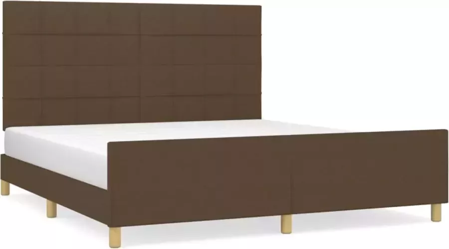 Maison Exclusive Bedframe met hoofdeinde stof donkerbruin 180x200 cm