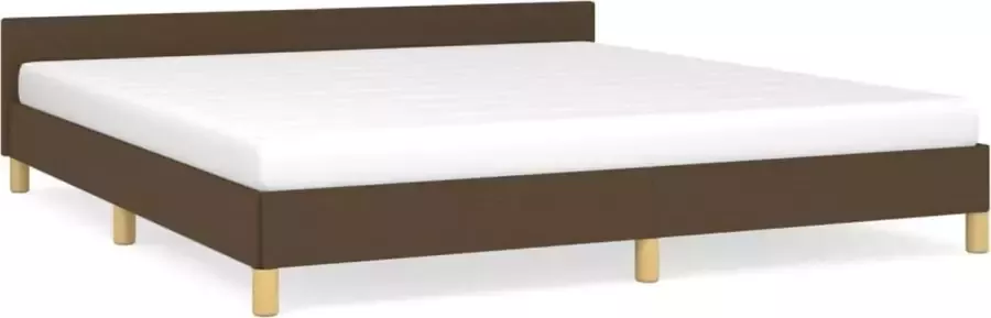 Maison Exclusive Bedframe met hoofdeinde stof donkerbruin 180x200 cm