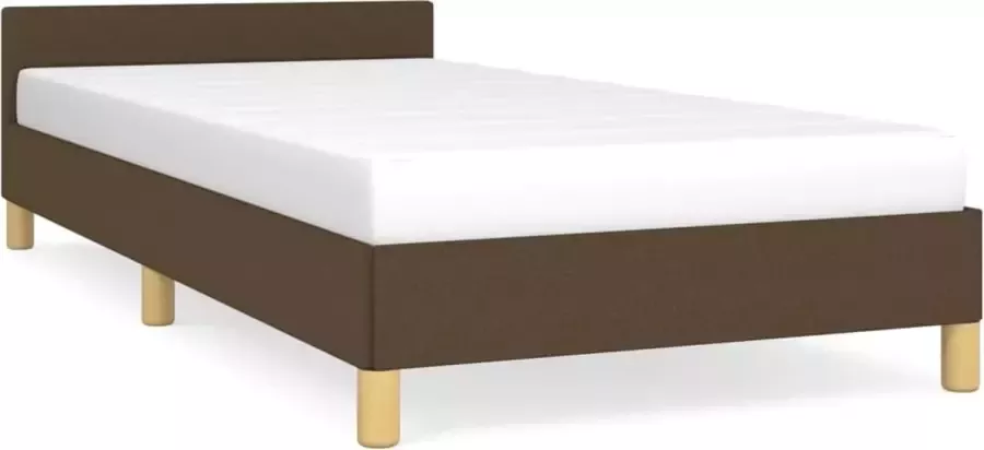 Maison Exclusive Bedframe met hoofdeinde stof donkerbruin 90x190 cm
