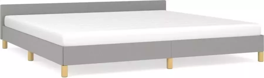 Maison Exclusive Bedframe met hoofdeinde stof lichtgrijs 200x200 cm - Foto 2