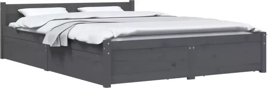 Maison Exclusive Bedframe met lades grijs 140x200 cm