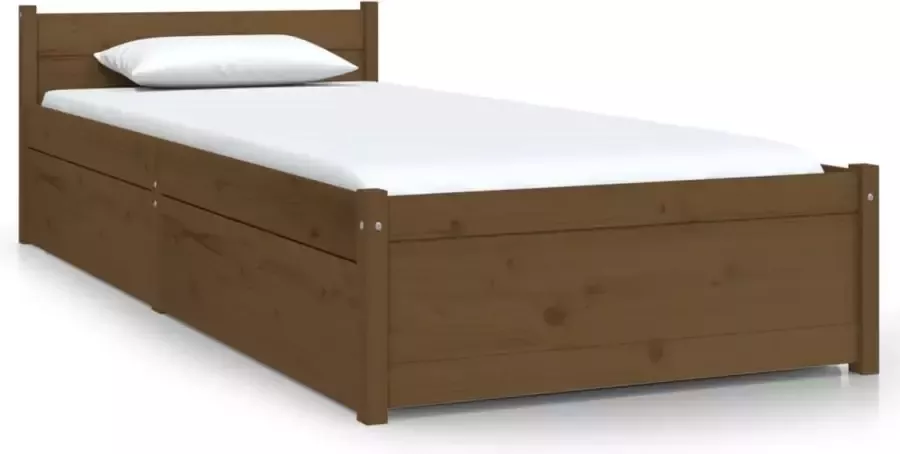 Maison Exclusive Bedframe met lades honingbruin 75x190 cm 2FT6 Small Single