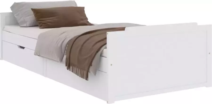 Maison Exclusive Bedframe met lades massief grenenhout wit 90x200 cm