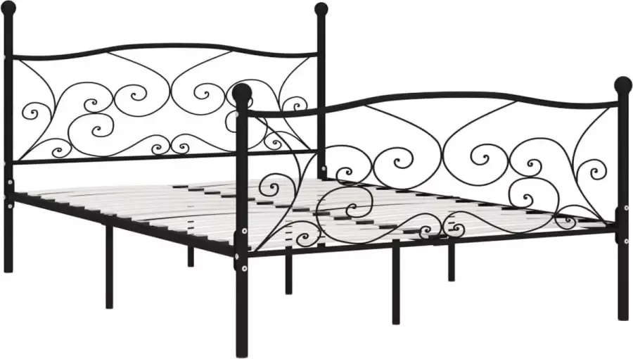 Maison Exclusive Bedframe met lattenbodem metaal zwart 120x200 cm