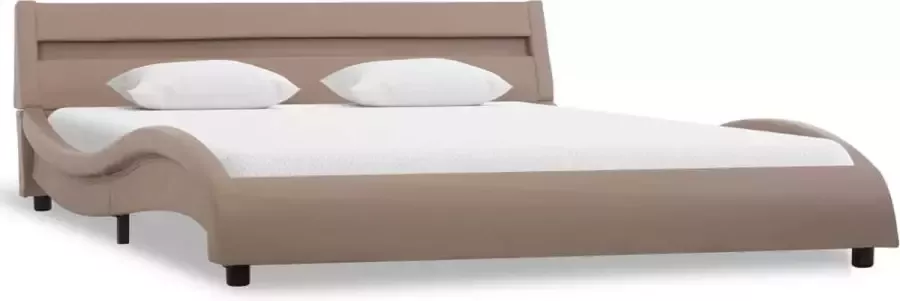 Maison Exclusive Bedframe met LED kunstleer cappuccino 140x200 cm