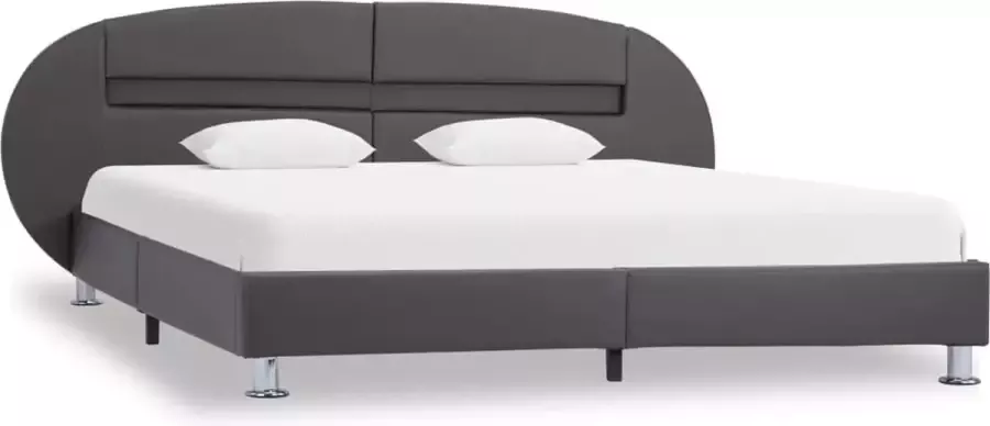 Maison Exclusive Bedframe met LED kunstleer grijs 120x200 cm
