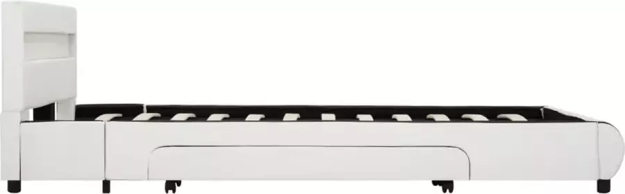 Maison Exclusive Bedframe met LED kunstleer wit 120x200 cm