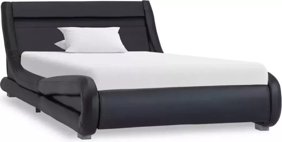Maison Exclusive Bedframe met LED kunstleer zwart 100x200 cm