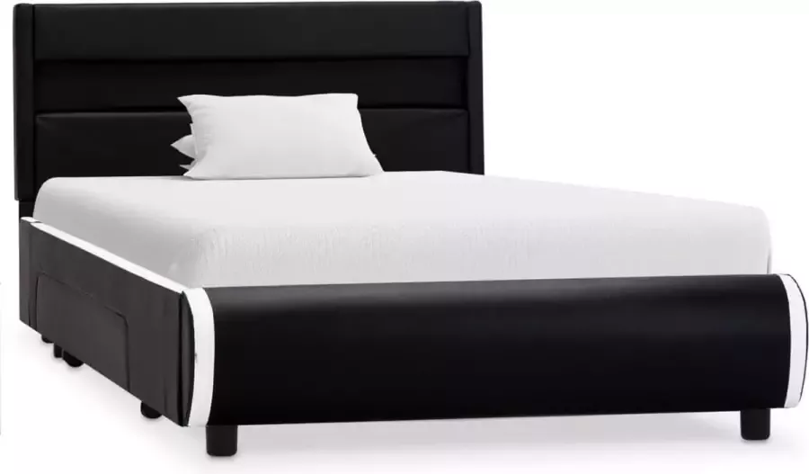 Maison Exclusive Bedframe met LED kunstleer zwart 100x200 cm