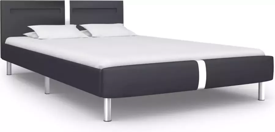 Maison Exclusive Bedframe met LED kunstleer zwart 140x200 cm