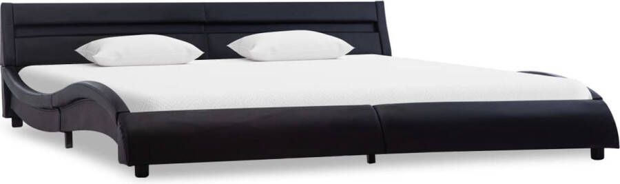 Maison Exclusive Bedframe met LED kunstleer zwart 180x200 cm