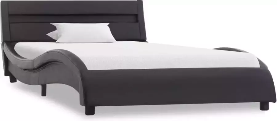Maison Exclusive Bedframe met LED kunstleer zwart 90x200 cm