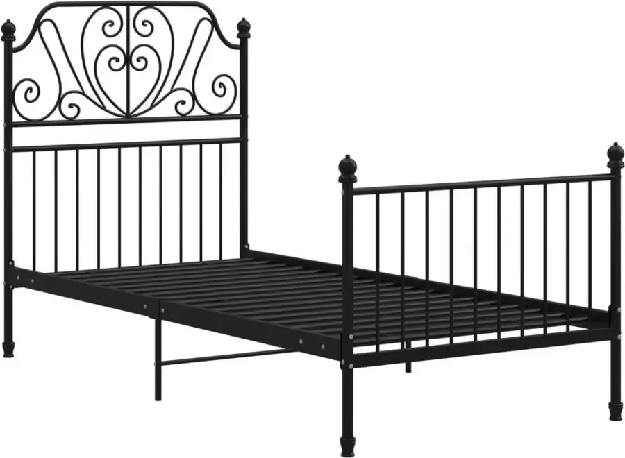 Maison Exclusive Bedframe metaal zwart 90x200 cm