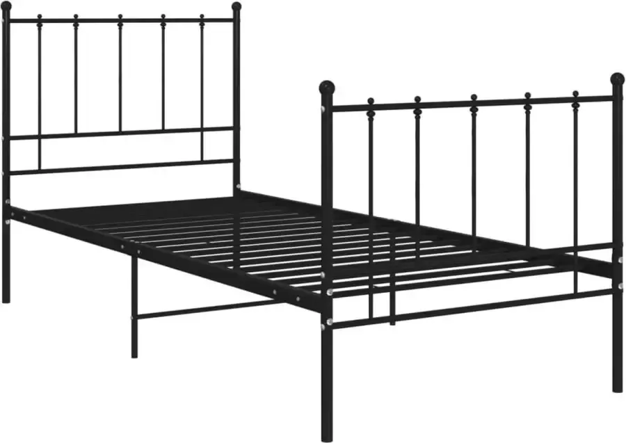 Maison Exclusive Bedframe metaal zwart 90x200 cm